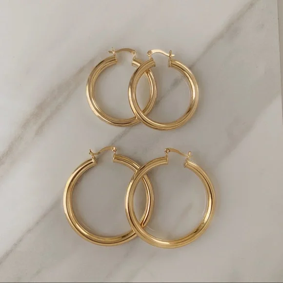 Gold Hoops - Picture 2 of 6